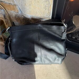 Coach SoHo Duffel Black Leather Shoulder Bag